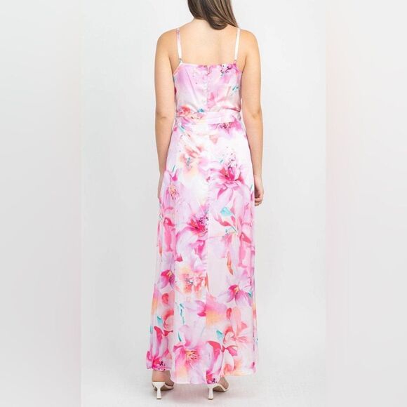 Tahari ASL Sleeveless Faux Wrapped Prom Dress - Picture 2 of 13